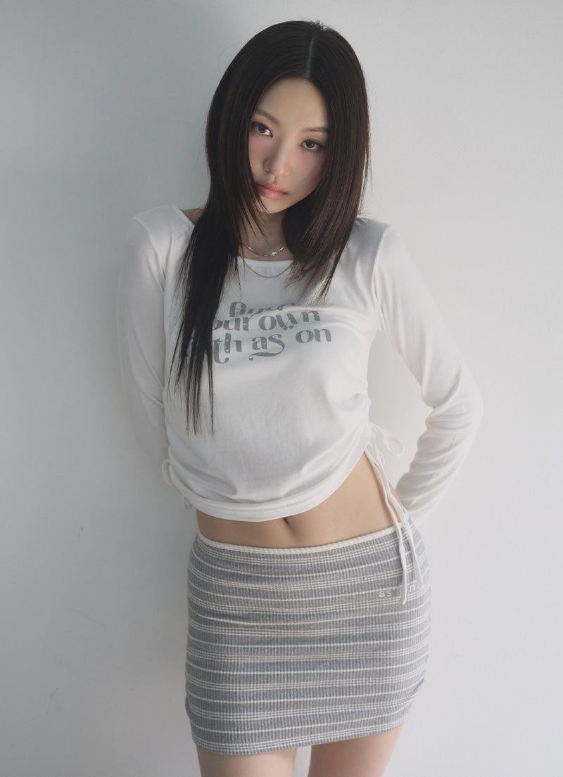 ASON BLACHE SHIRRING TEE WHITE