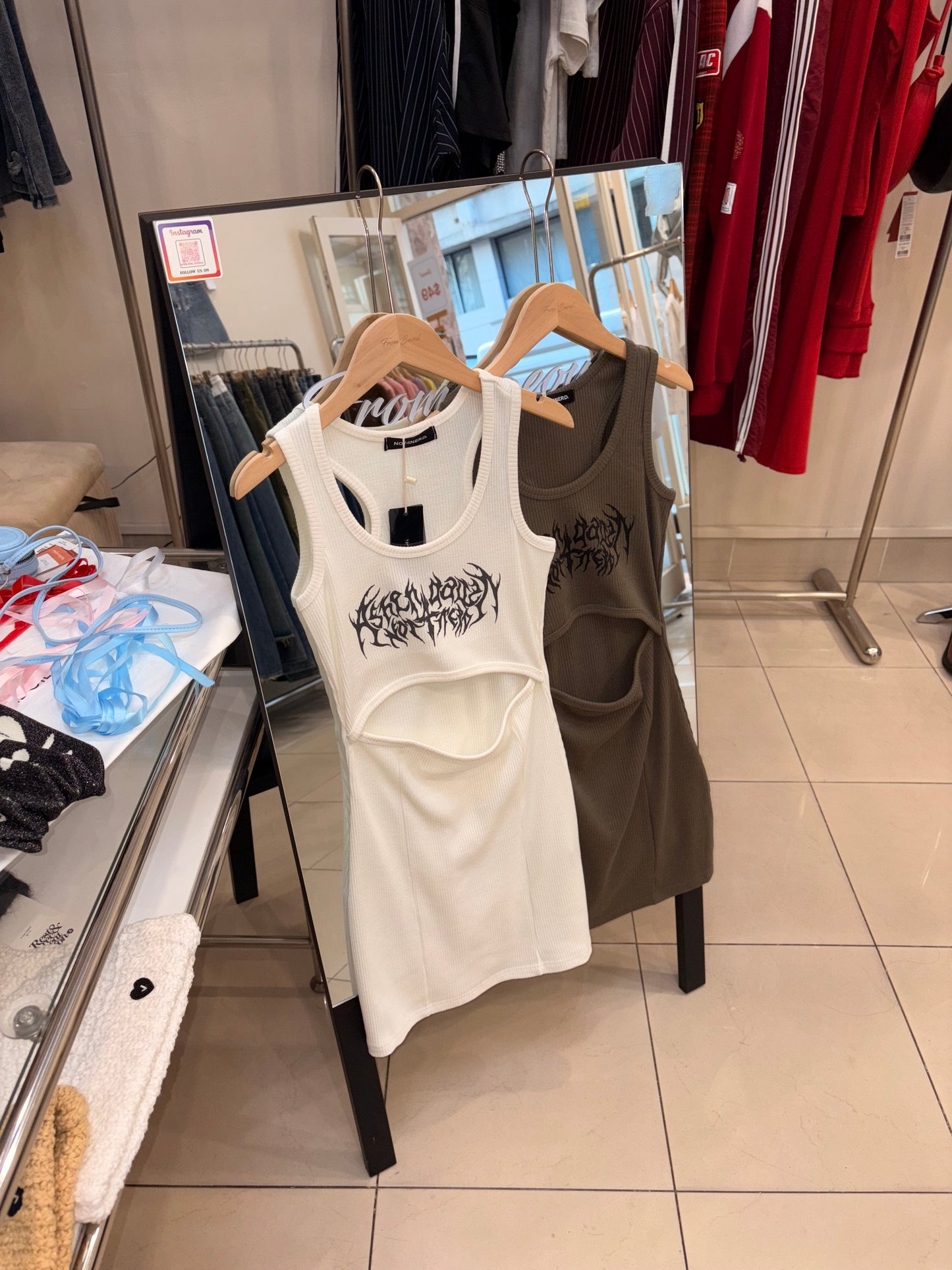 Not4nerd w ashen dawn thorn logo mini dress