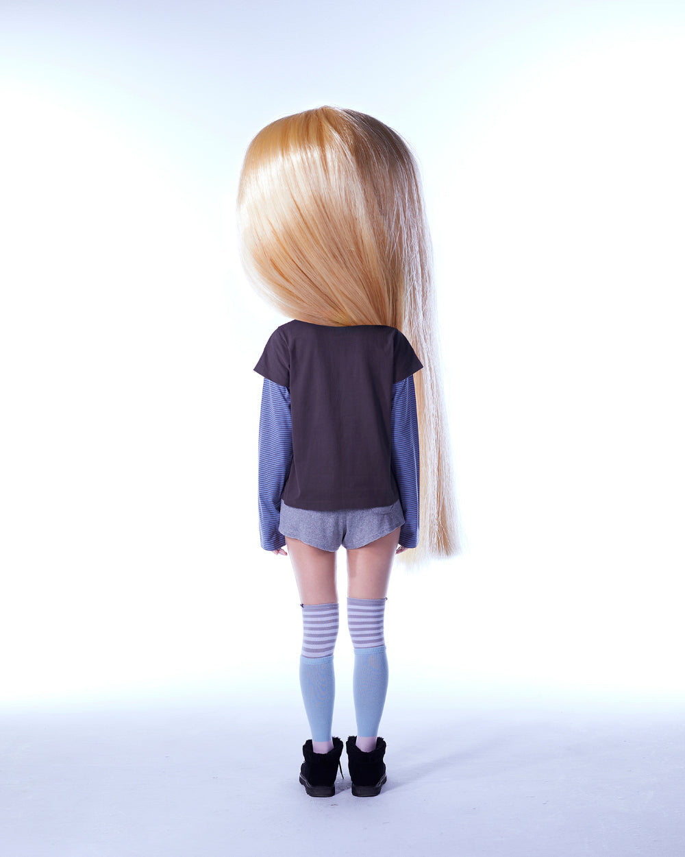 COYSEIO X BLYTHE STRIPE DOUBLE LONG SLEEVE ASH BROWN