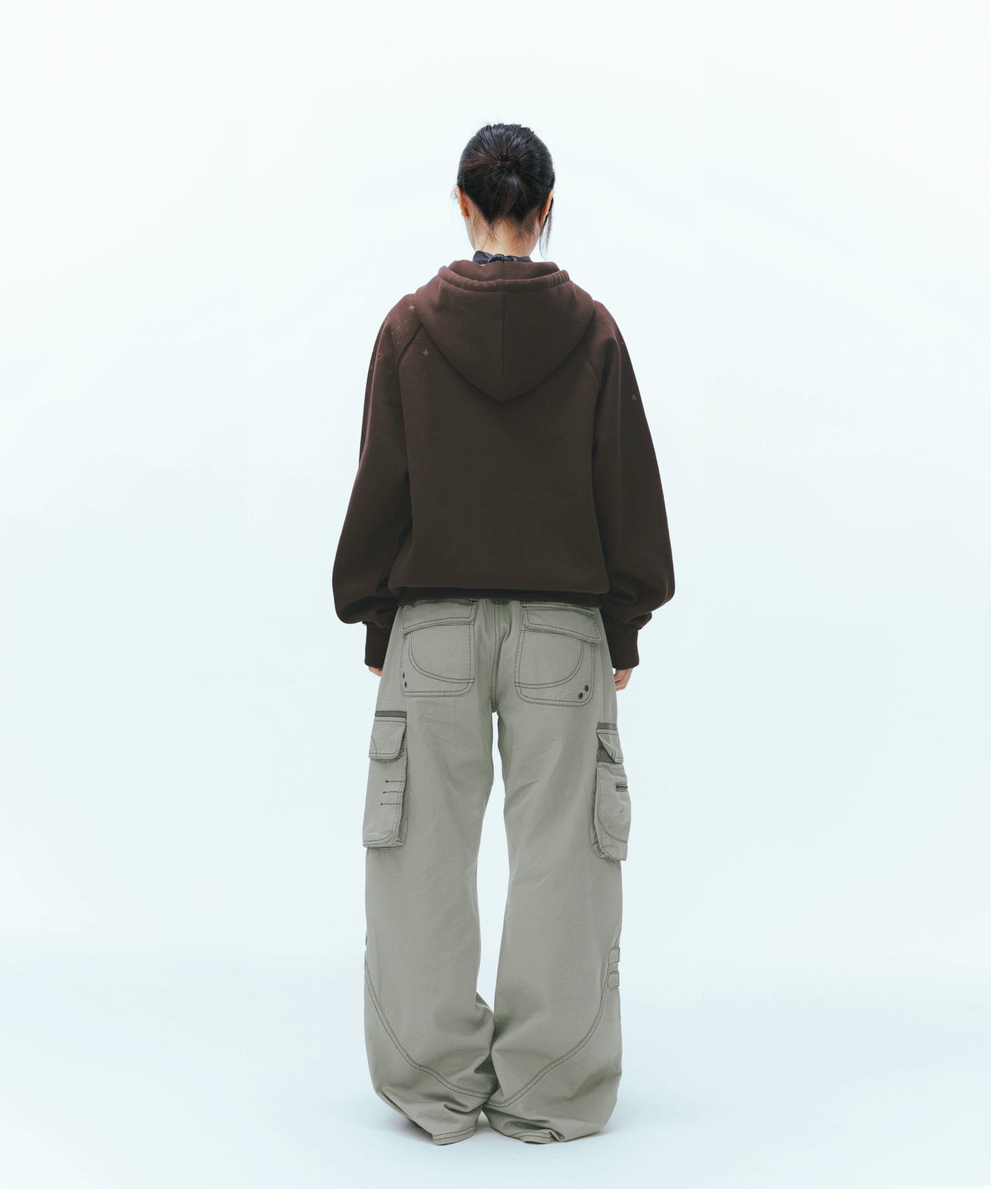 TWINKLE HOOD ZIP-UP DARK BROWN