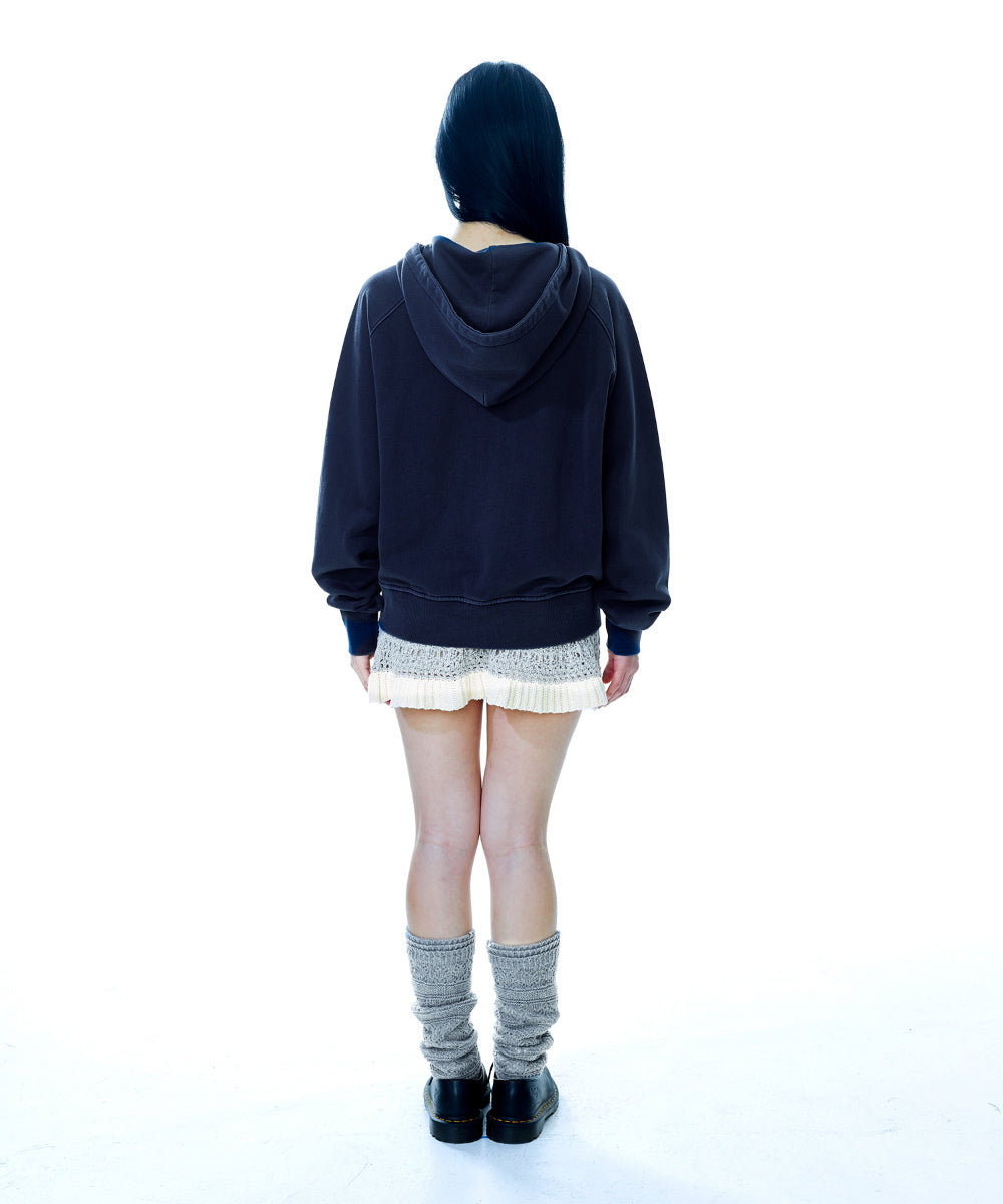 COYSEIO VINTAGE TAPE HOOD ZIP-UP NAVY