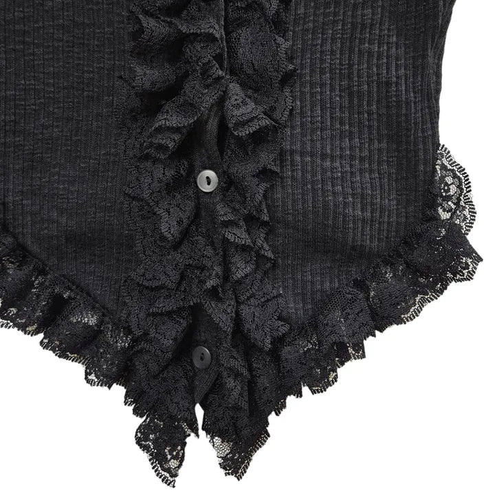 Lace frill sleeveless top