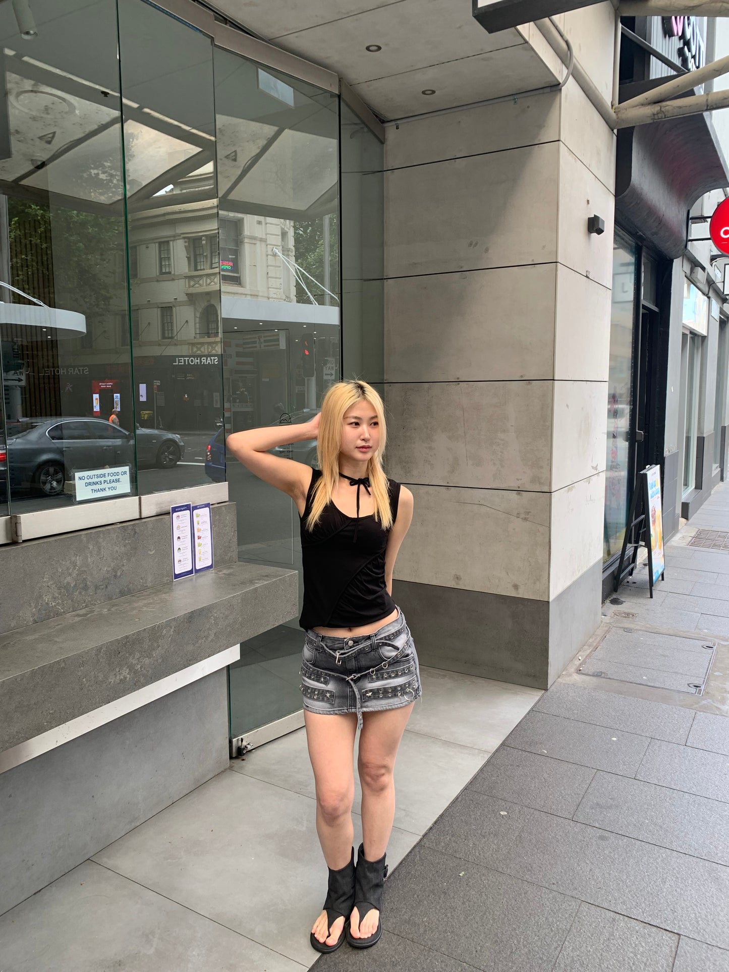 Shirring sleeveless top