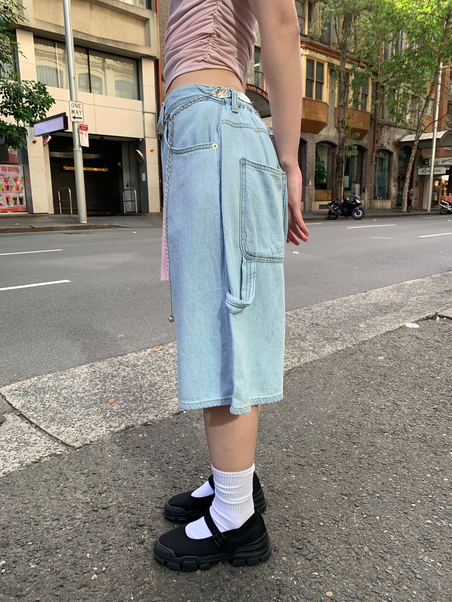 Linen bermuda jeans (unisex)