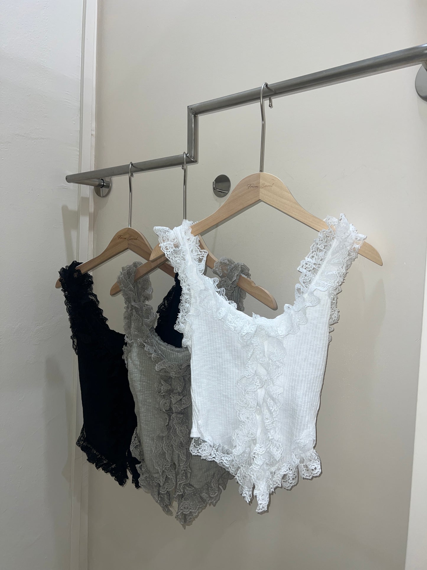 Lace frill sleeveless top