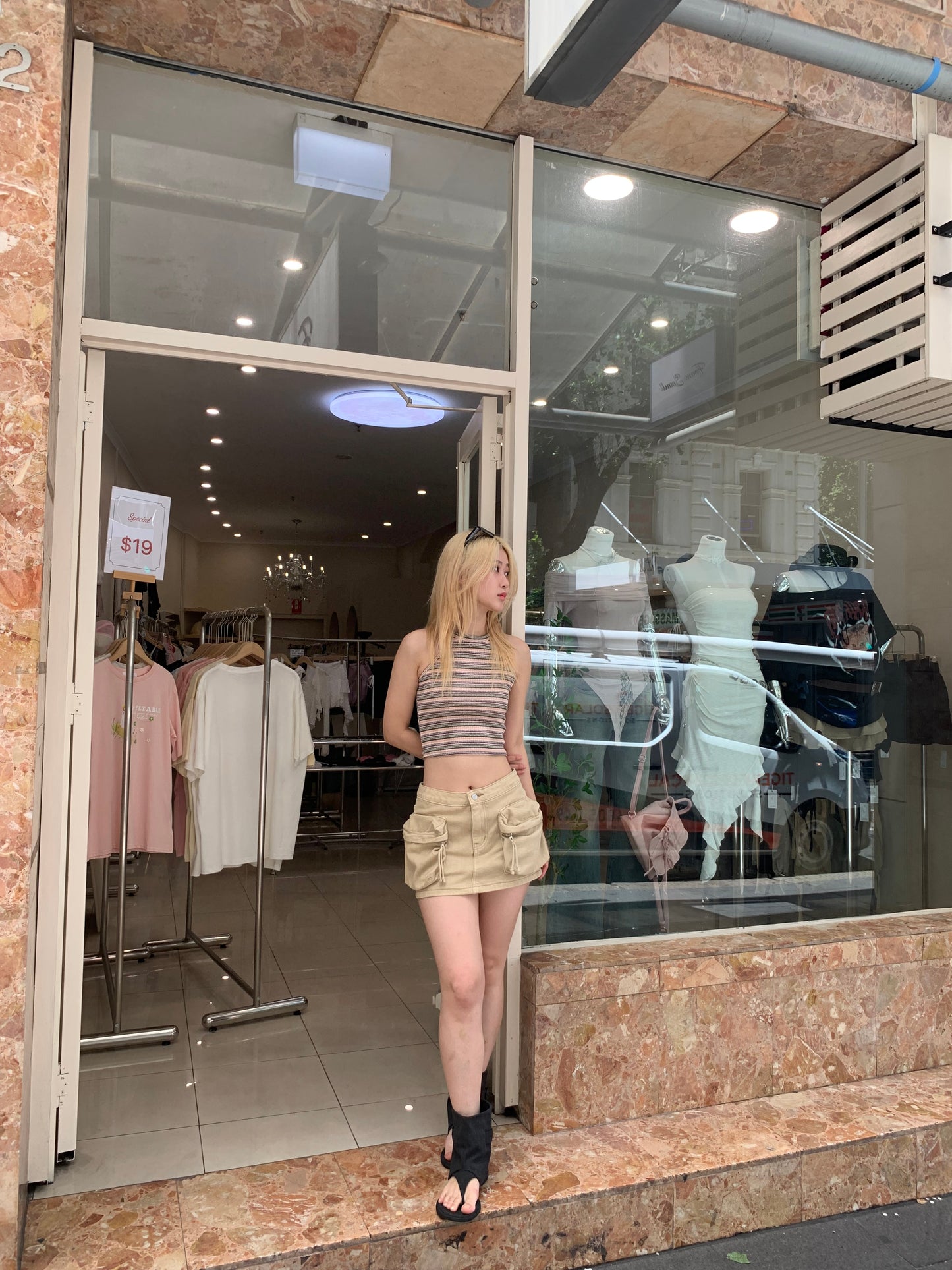 Rainbow sleeveless top