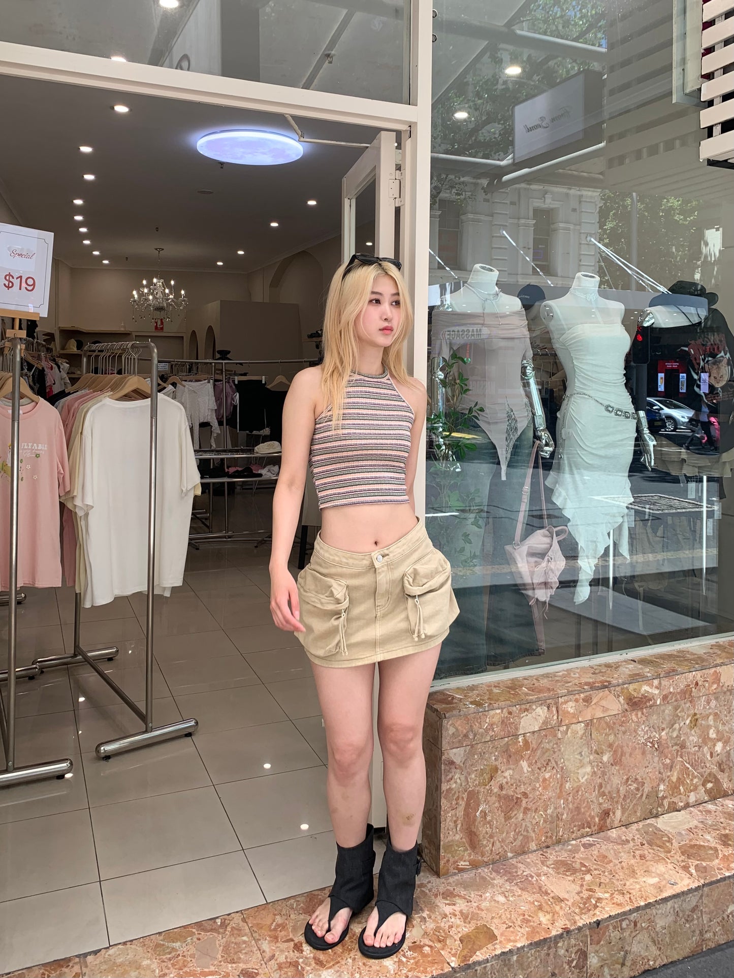 Rainbow sleeveless top