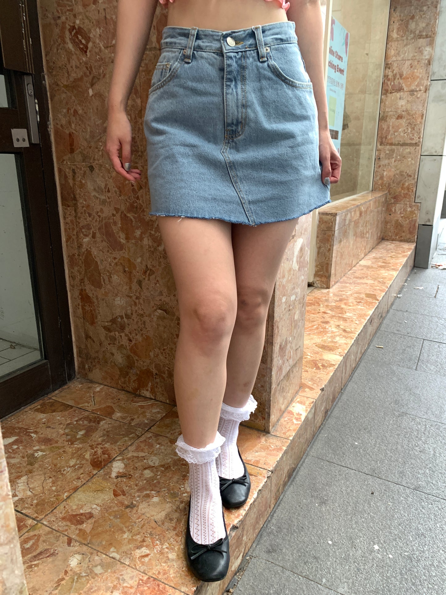 Denim mini skirts