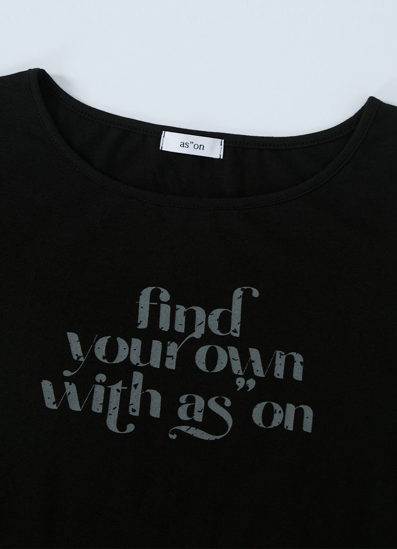 ASON BLACHE SHIRRING TEE BLACK