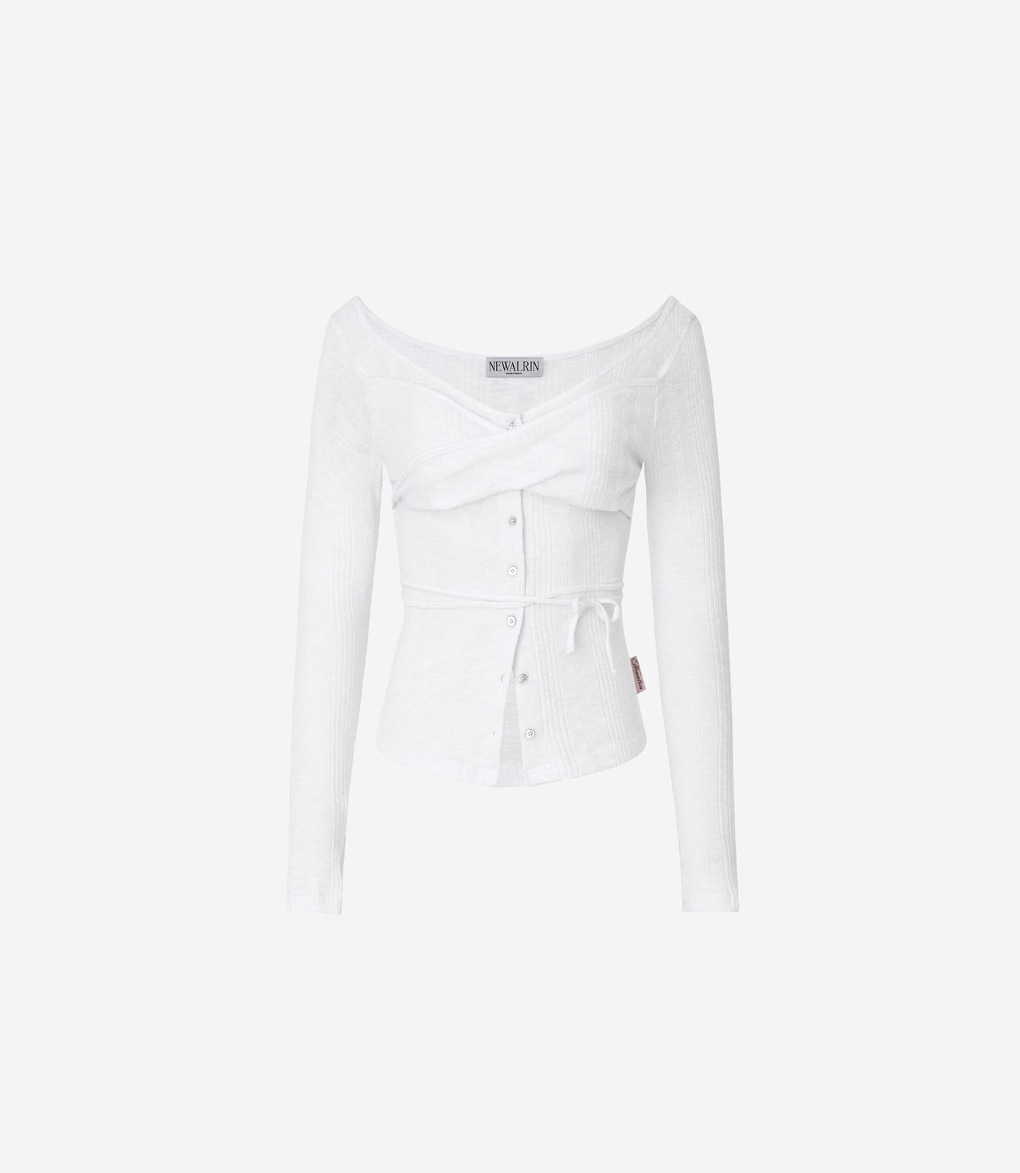 NEWALRIN ROSIE TWIST BOTTON TOP GREY/WHITE/BLACK/PINK