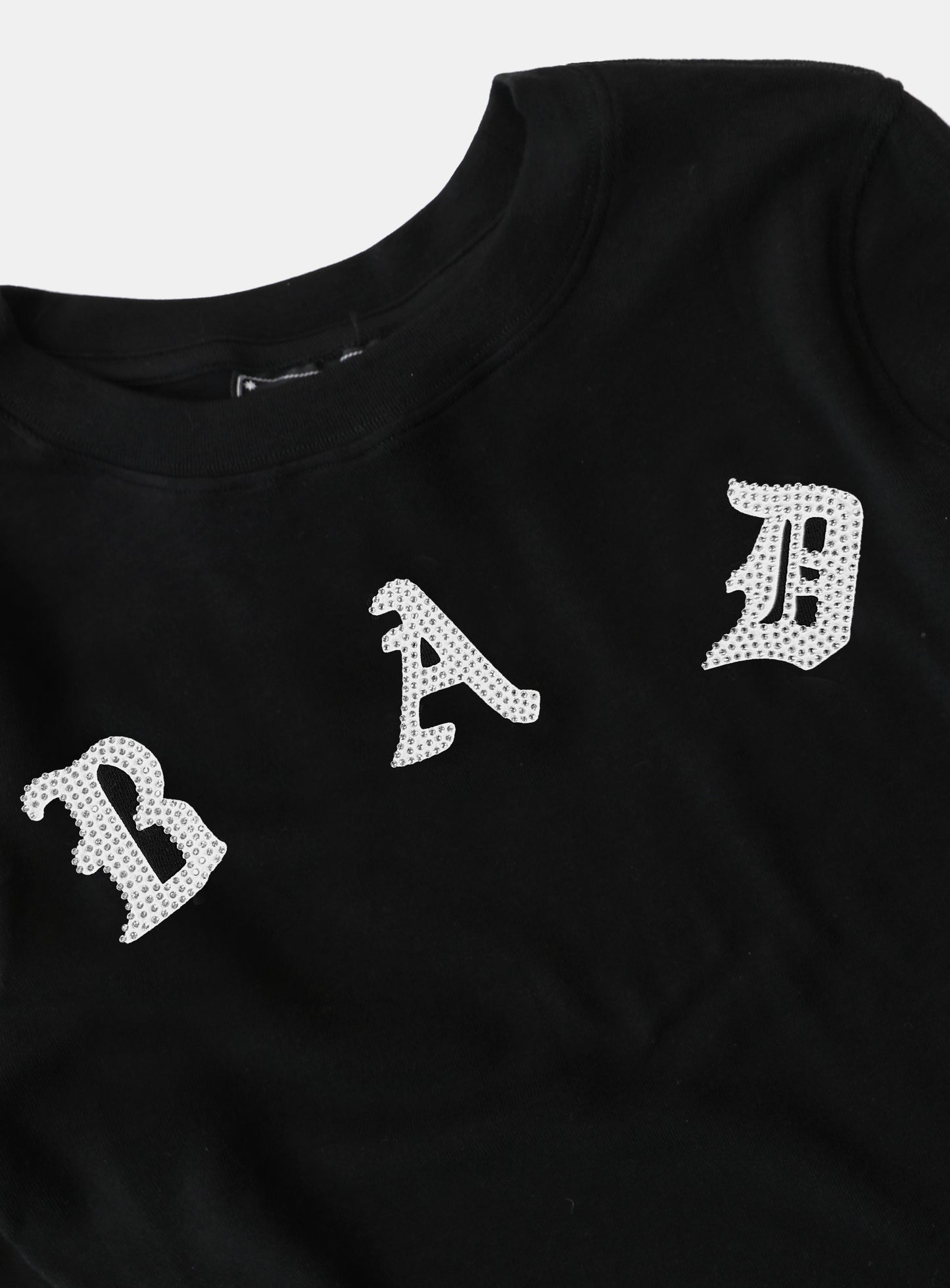 Mystic Rhinestone Logo Jersey Slim Long Sleeve - Black