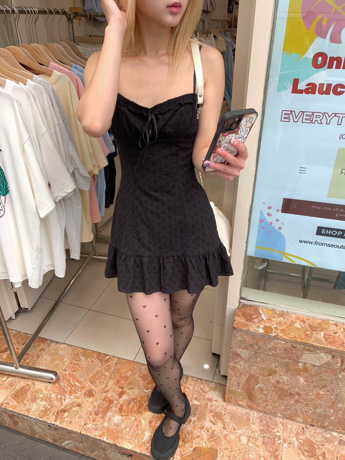 Embroidery frill dress