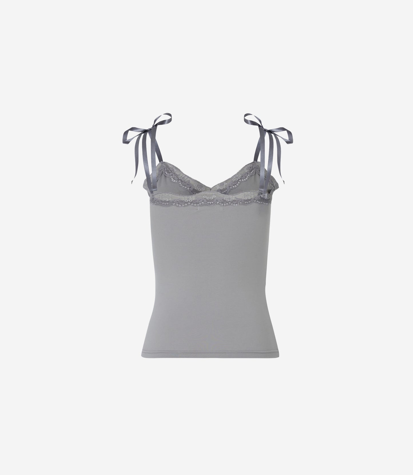 NEWALRIN RIBBON LACE SLEEVELESS TOP GREY/WHITE/BLACK
