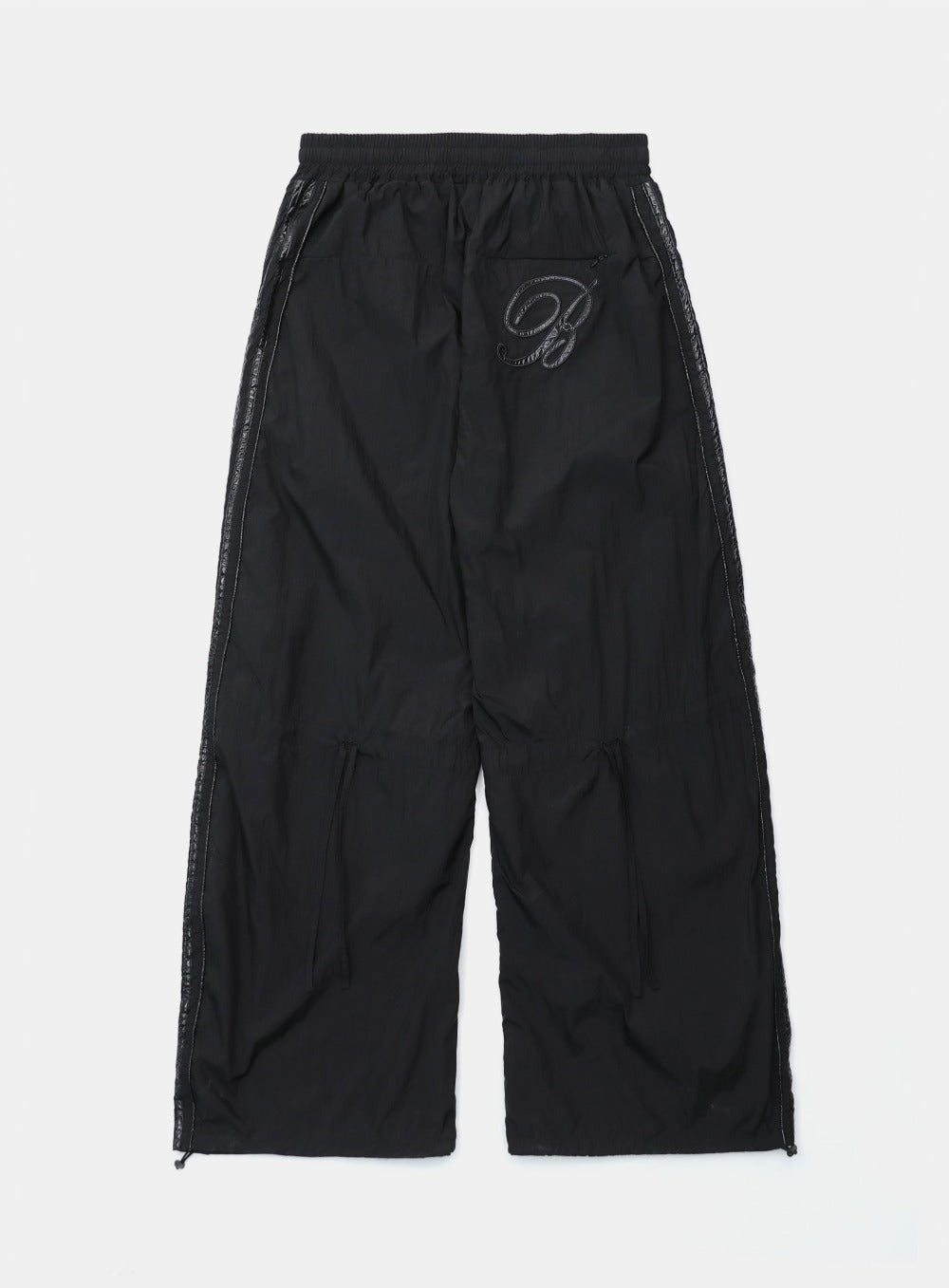 Dark Billy Nylon Curved Track Pants Black