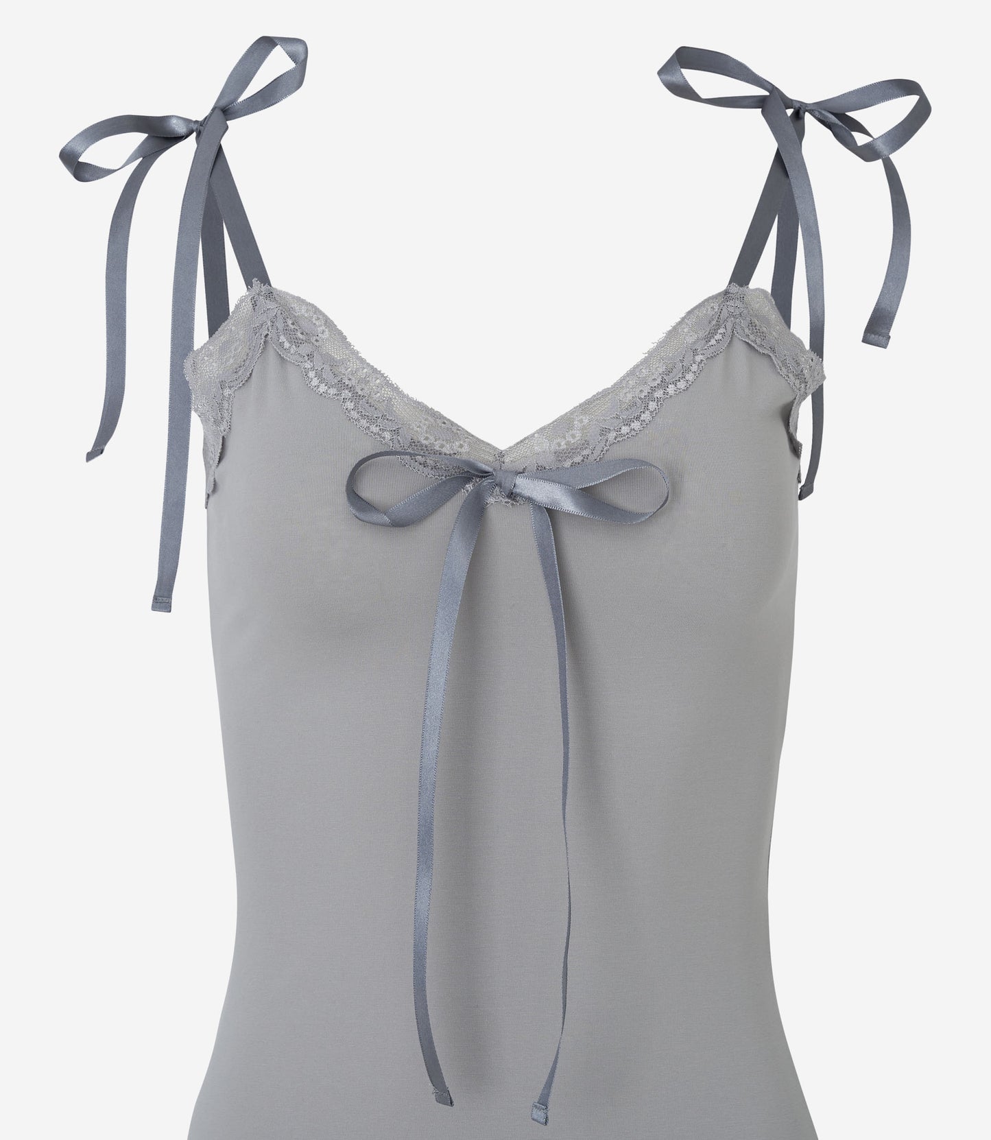NEWALRIN RIBBON LACE SLEEVELESS TOP GREY/WHITE/BLACK