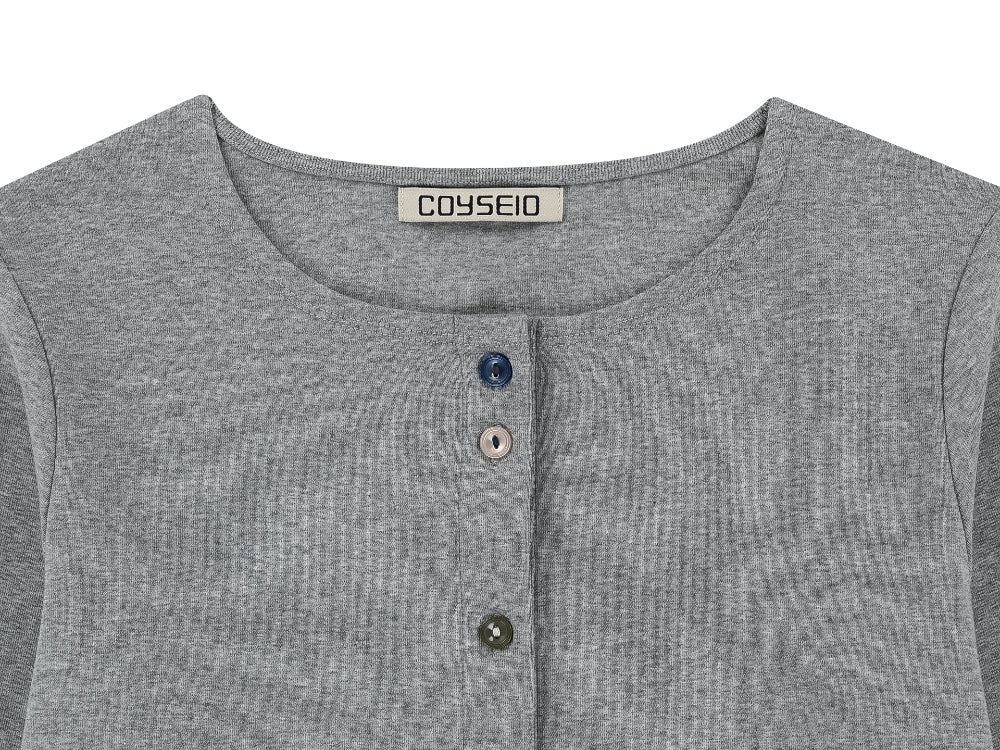 COYSEIO RAW EDGE CARDIGAN MELANGE GREY