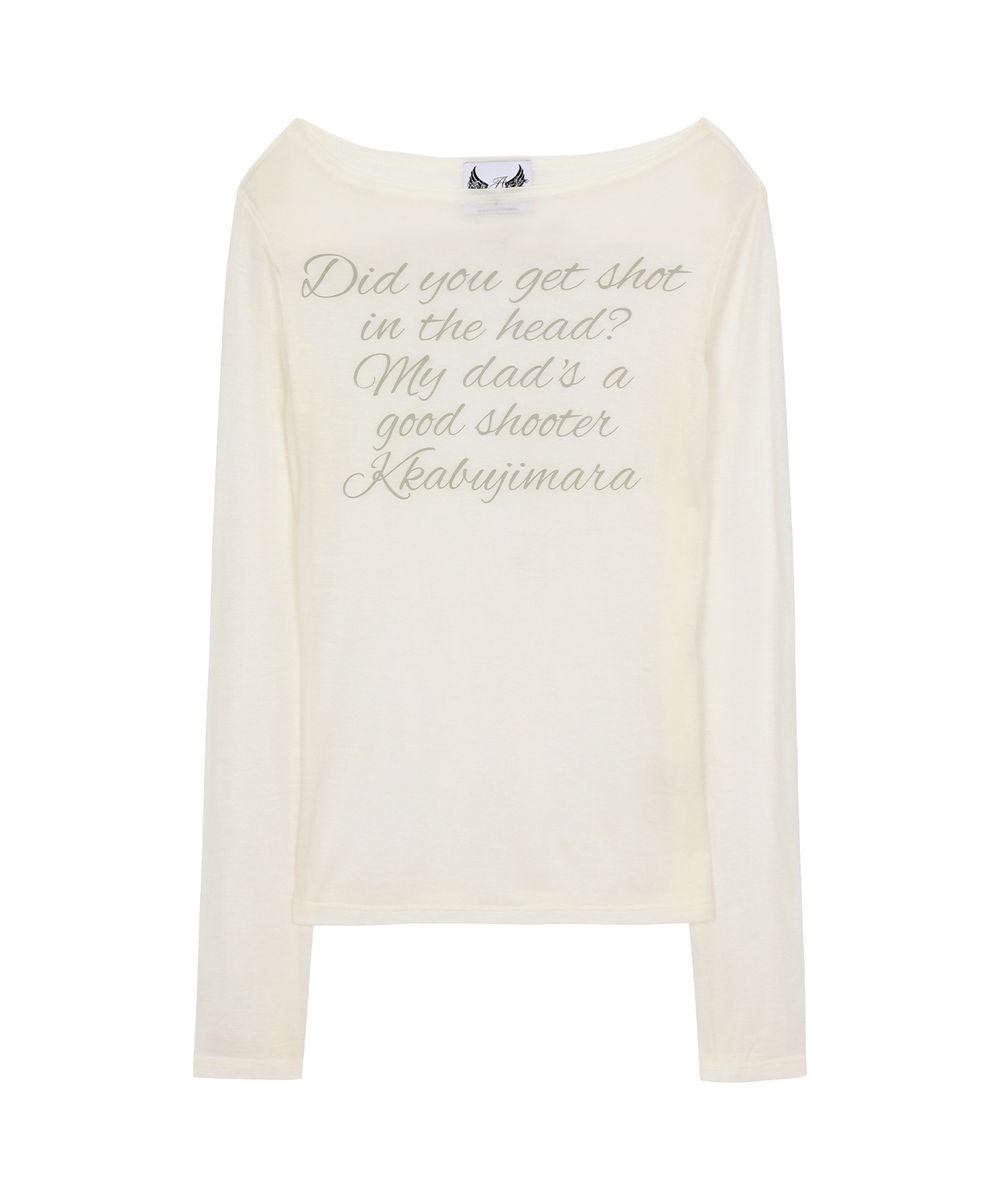 GILAARCHIVE LETTERING SHEER LONG SLEEVE WHITE [JENNIE WEARS]