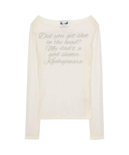 GILAARCHIVE LETTERING SHEER LONG SLEEVE WHITE [JENNIE WEARS]