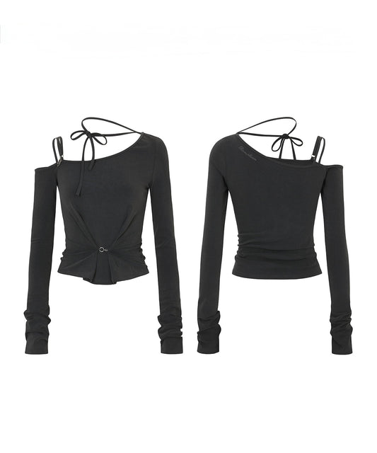 PAINORPLEASURE ROBY HOOK LONG SLEEVE CHARCOAL