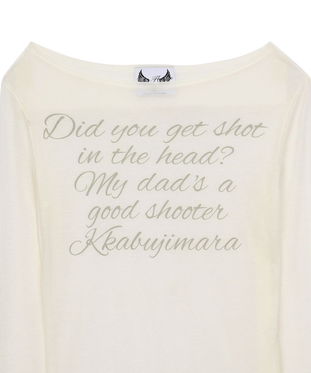 GILAARCHIVE LETTERING SHEER LONG SLEEVE WHITE [JENNIE WEARS]