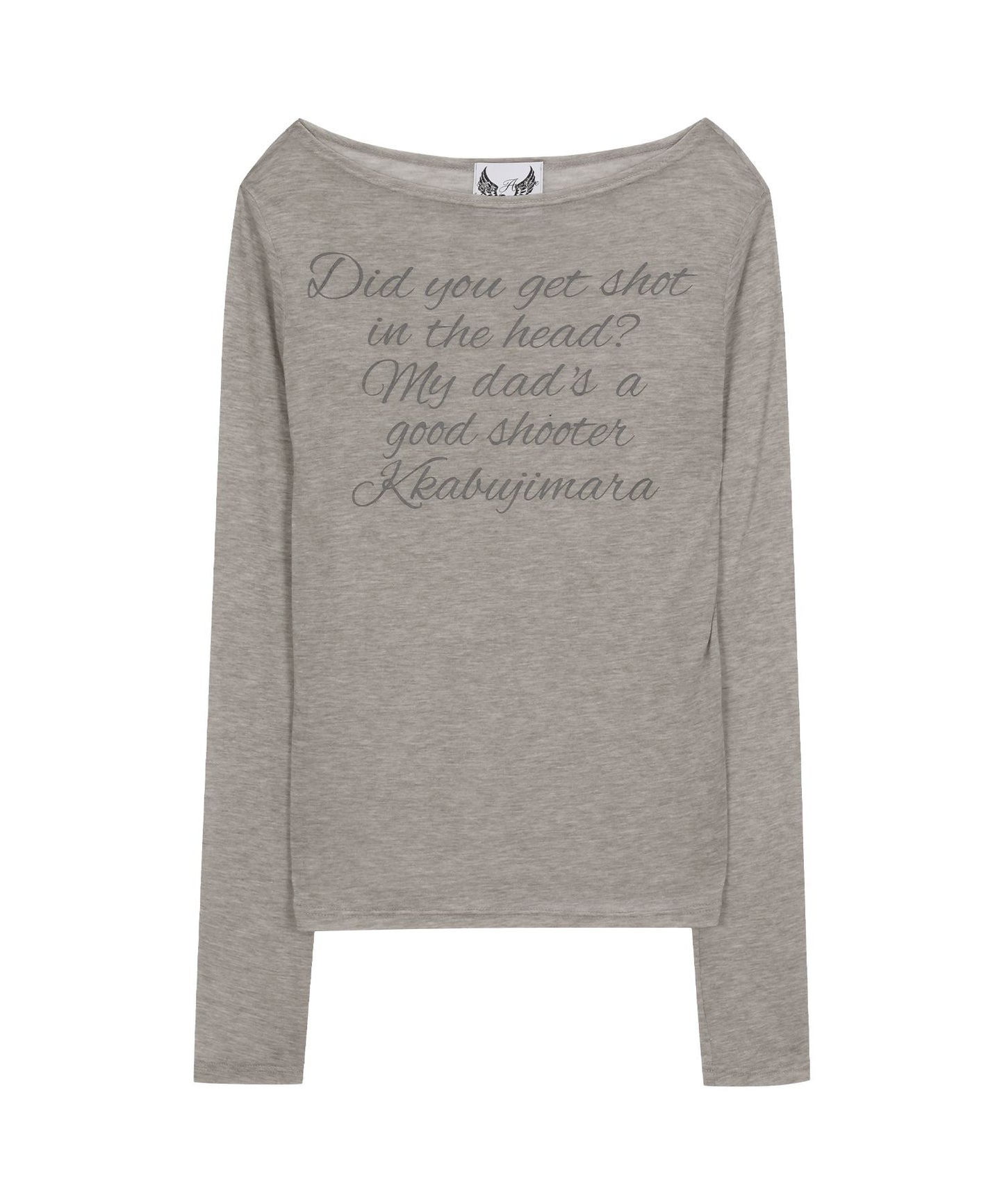 GILAARCHIVE LETTERING SHEER LONG SLEEVE GREY
