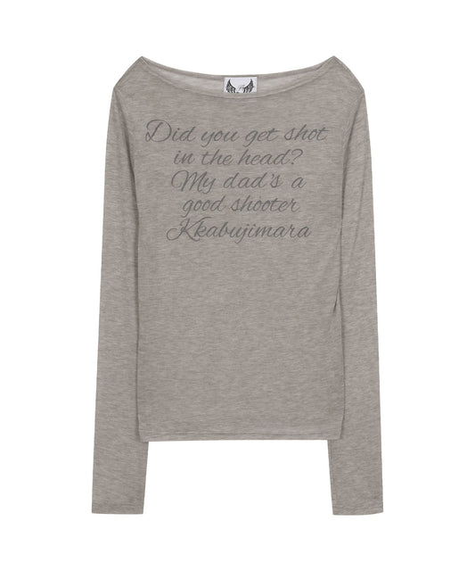 GILAARCHIVE LETTERING SHEER LONG SLEEVE GREY