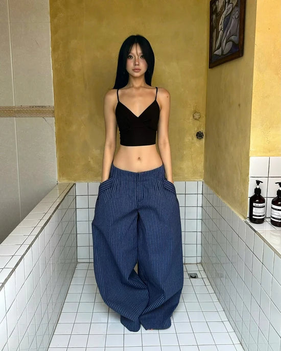 IUE STUDIO BLUEBERRY BAGGY PANTS