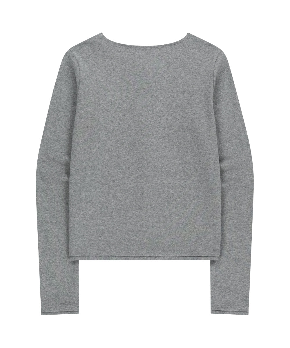 COYSEIO RAW EDGE CARDIGAN MELANGE GREY