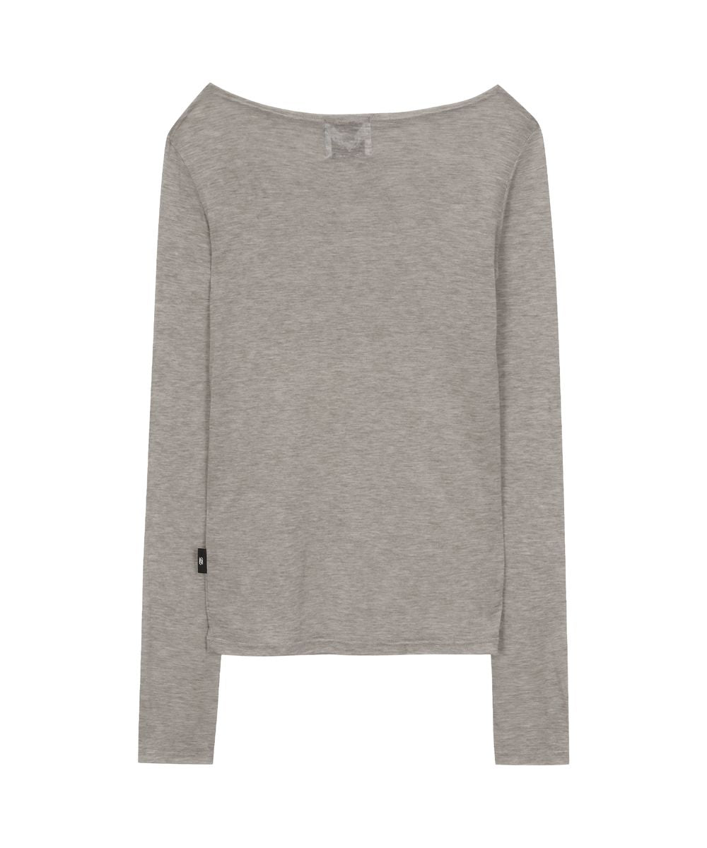GILAARCHIVE LETTERING SHEER LONG SLEEVE GREY