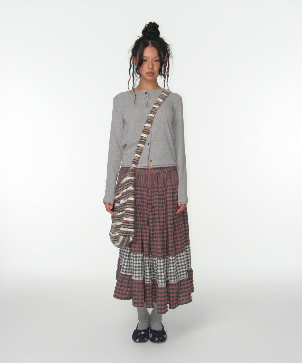 COYSEIO RAW EDGE CARDIGAN MELANGE GREY