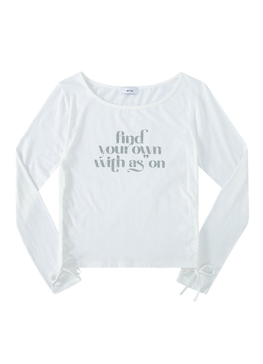 ASON BLACHE SHIRRING TEE WHITE