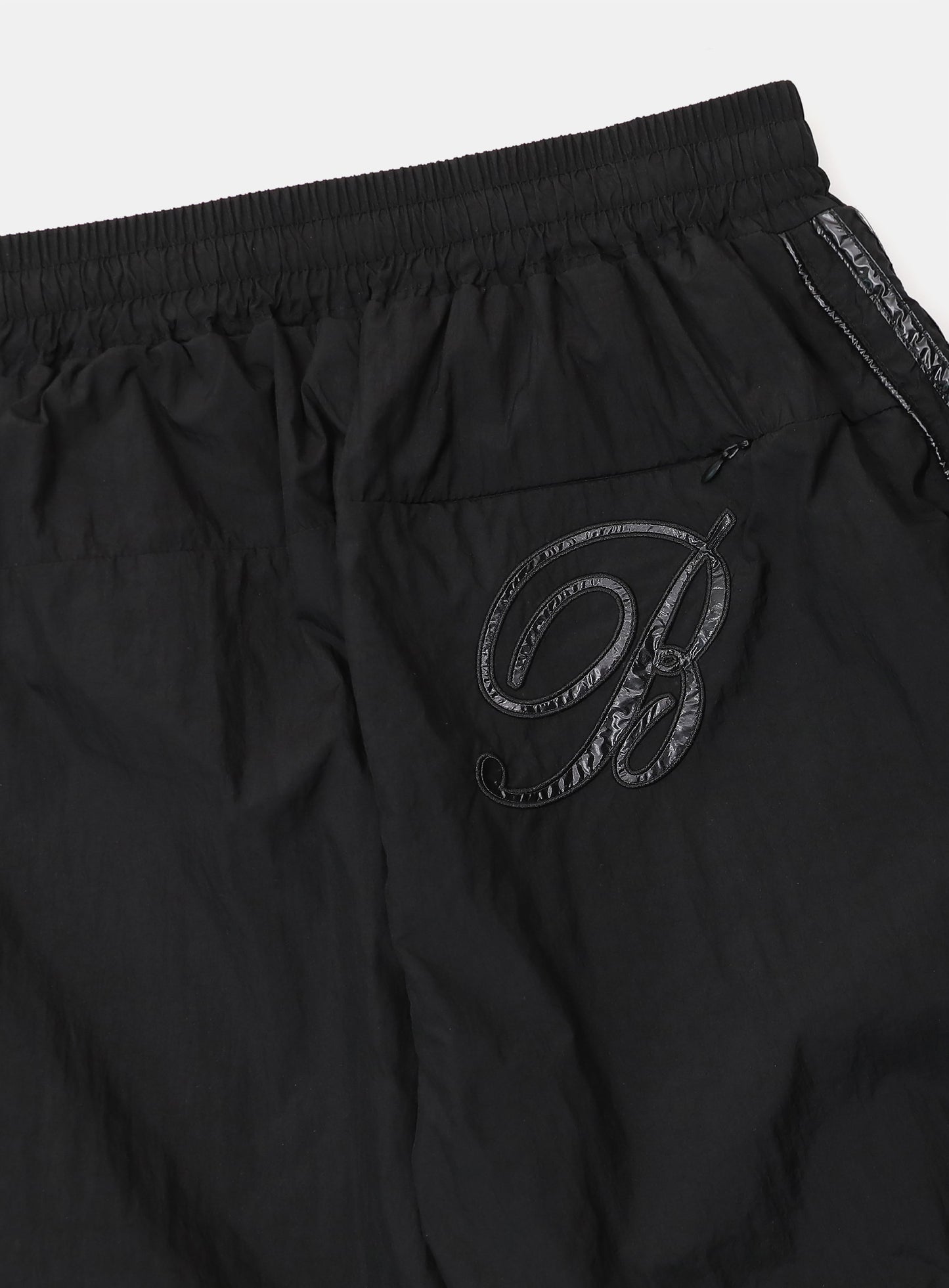 Dark Billy Nylon Curved Track Pants Black