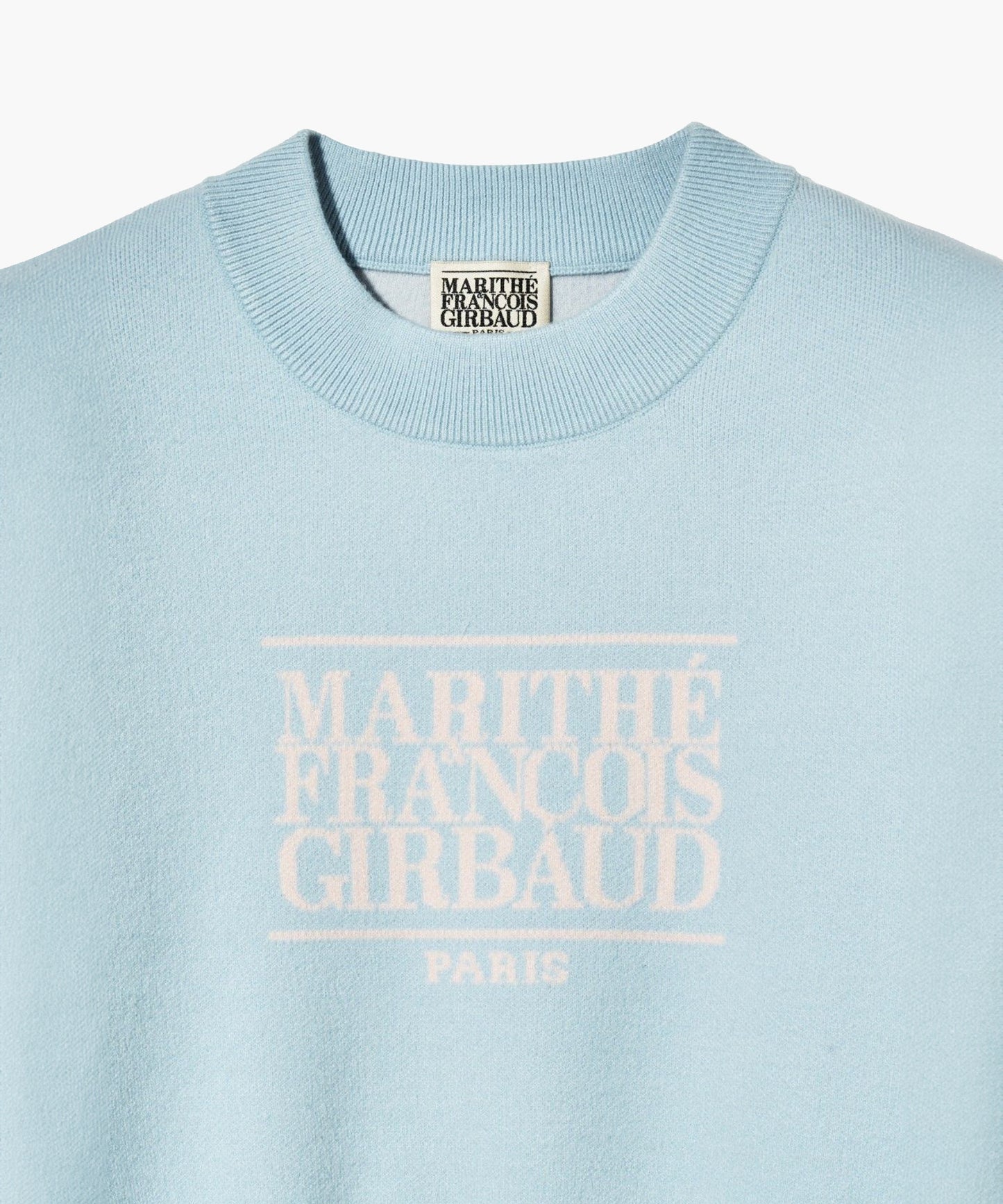 MARITHÉ+FRANҪOIS GIRBAUD W CLASSIC LOGO CROP KNIT LIGHT BLUE