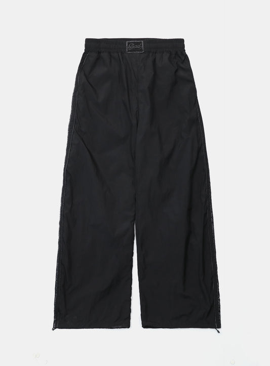 Dark Billy Nylon Curved Track Pants Black