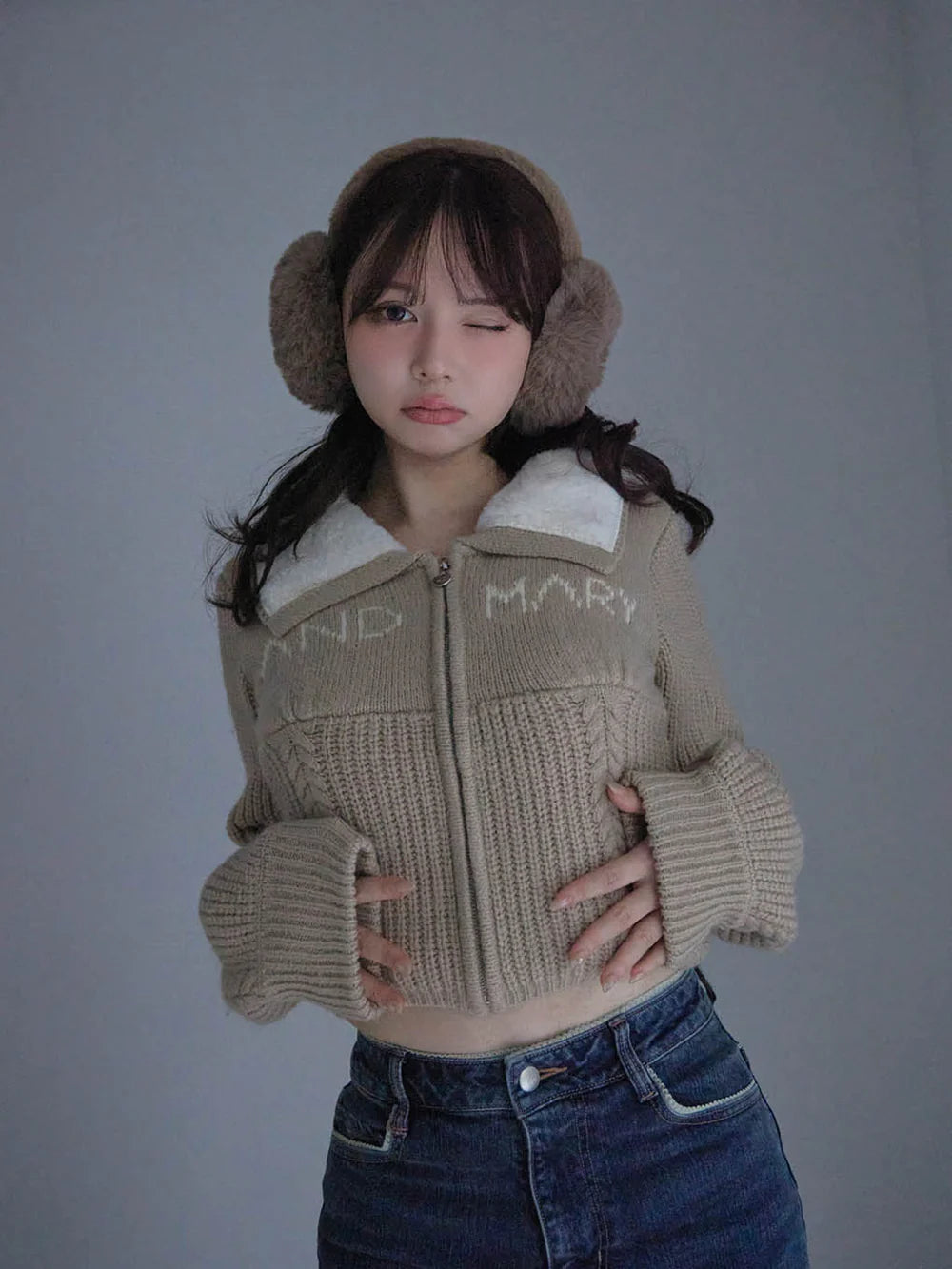 ANDMARY MARY LOGO ZIP TOPS