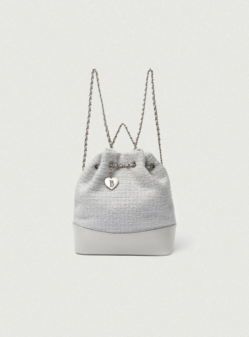 THEBARNNET TWEED DRAWSTRING CHAIN BACKPACK MINT