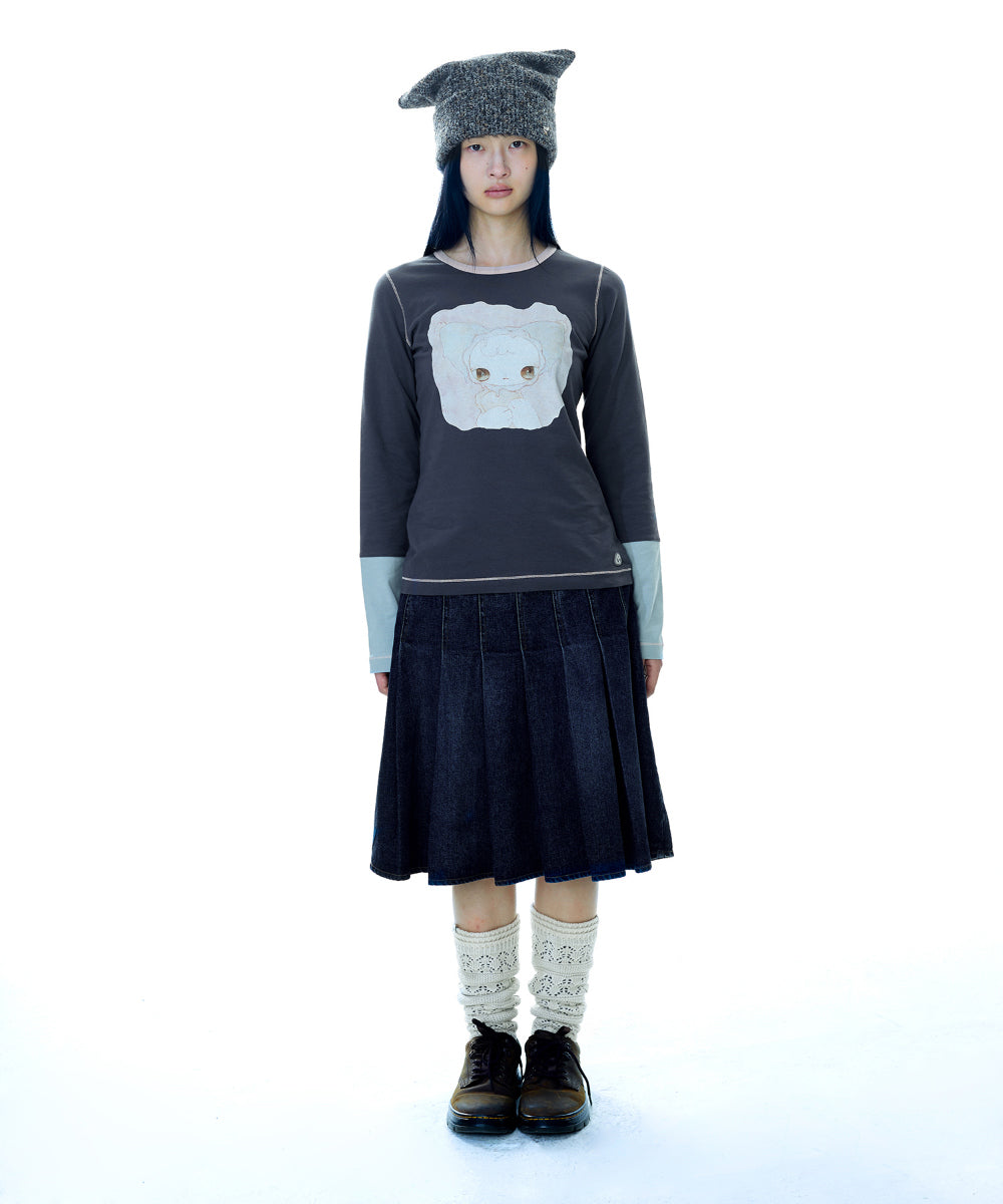 COYSEIO BLUSH LONGSLEEVES CHARCOAL