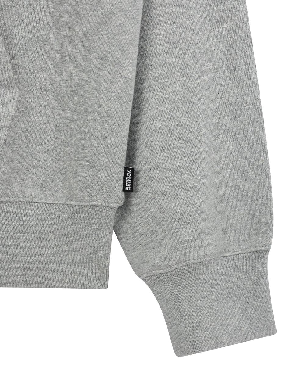 YOUHEE RIBBON HOOD ZIP-UP MELANGE GREY [JOY WEARS]