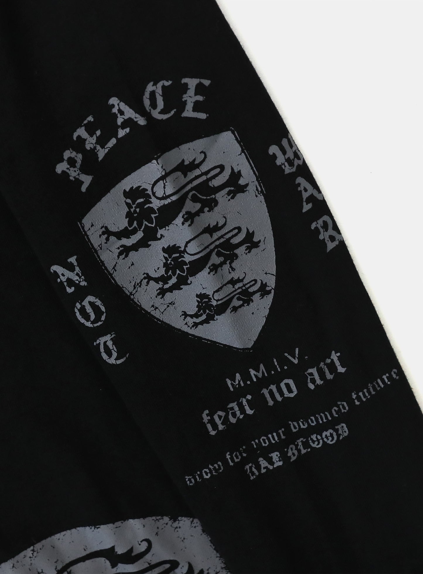 Peace Not War Slim Cutout Hoodie - Black