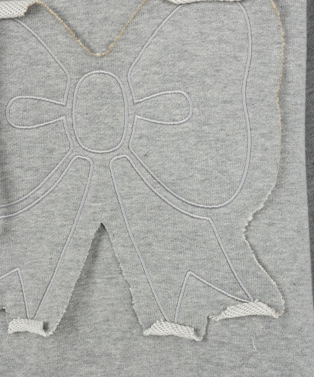YOUHEE RIBBON HOOD ZIP-UP MELANGE GREY [JOY WEARS]