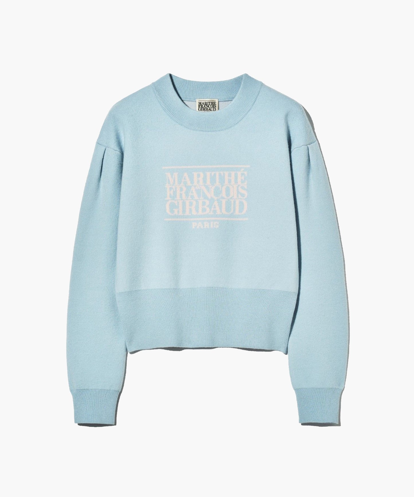 MARITHÉ+FRANҪOIS GIRBAUD W CLASSIC LOGO CROP KNIT LIGHT BLUE