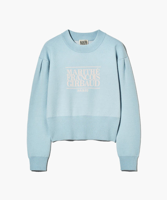MARITHÉ+FRANҪOIS GIRBAUD W CLASSIC LOGO CROP KNIT LIGHT BLUE