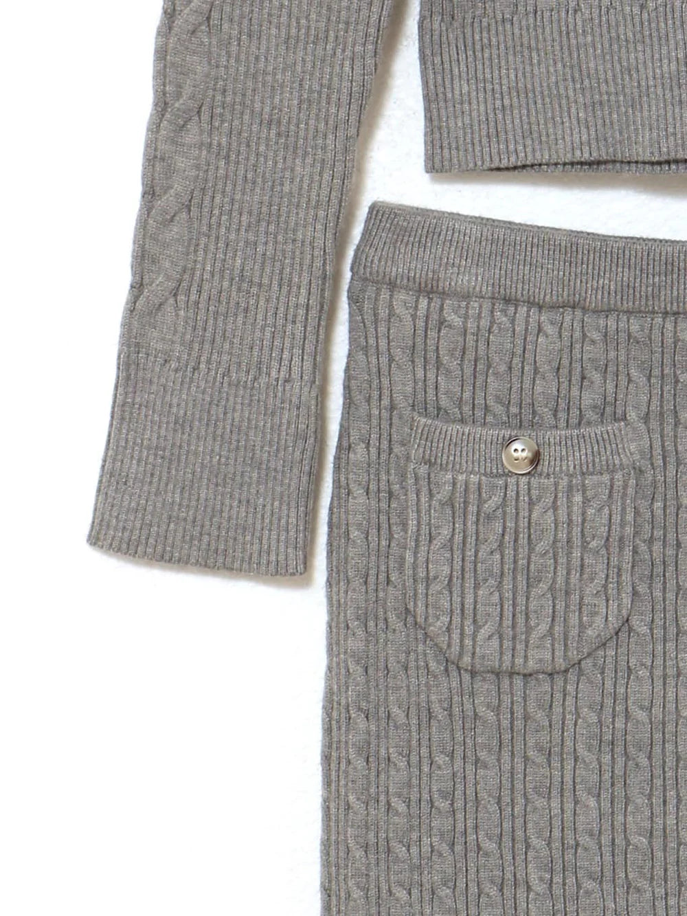 ANDMARY REO FUR KNIT SET UP GREY