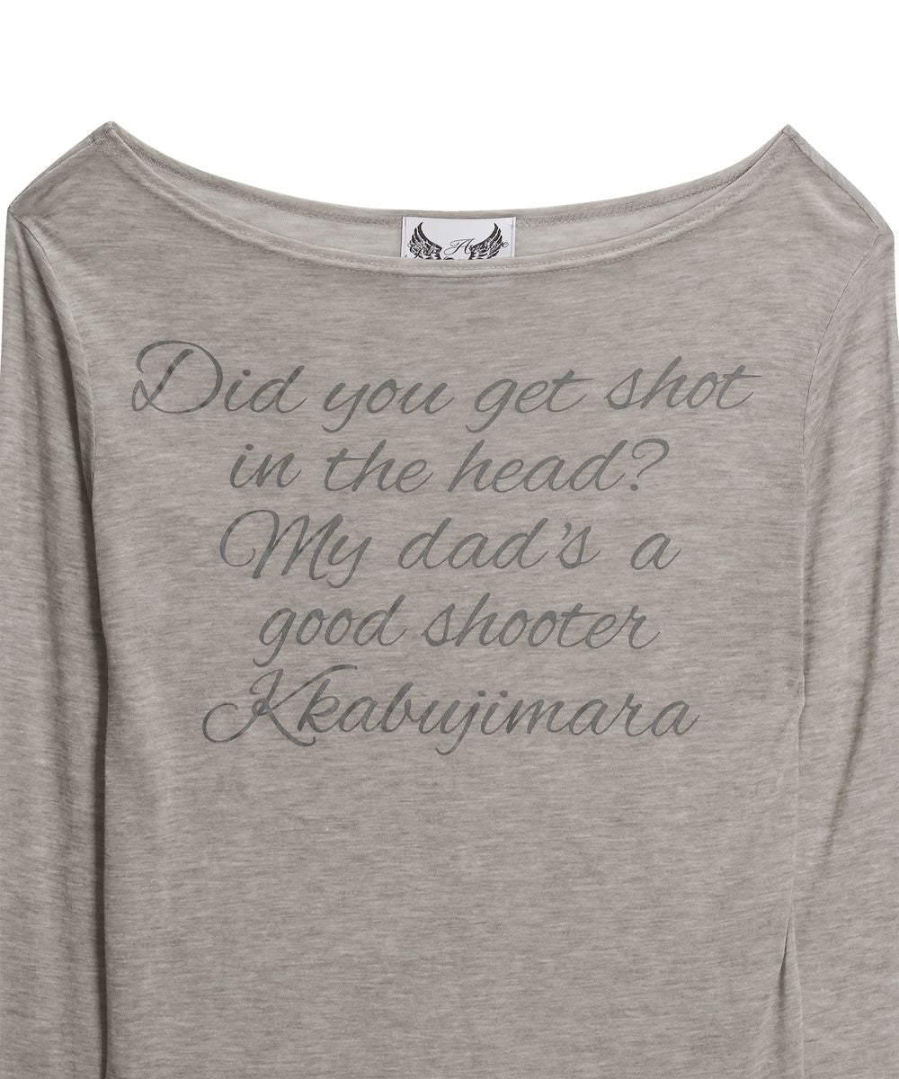 GILAARCHIVE LETTERING SHEER LONG SLEEVE GREY