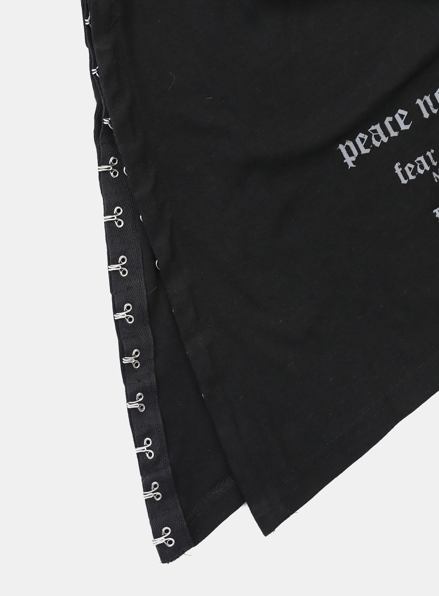 Peace Not War Slim Cutout Hoodie - Black