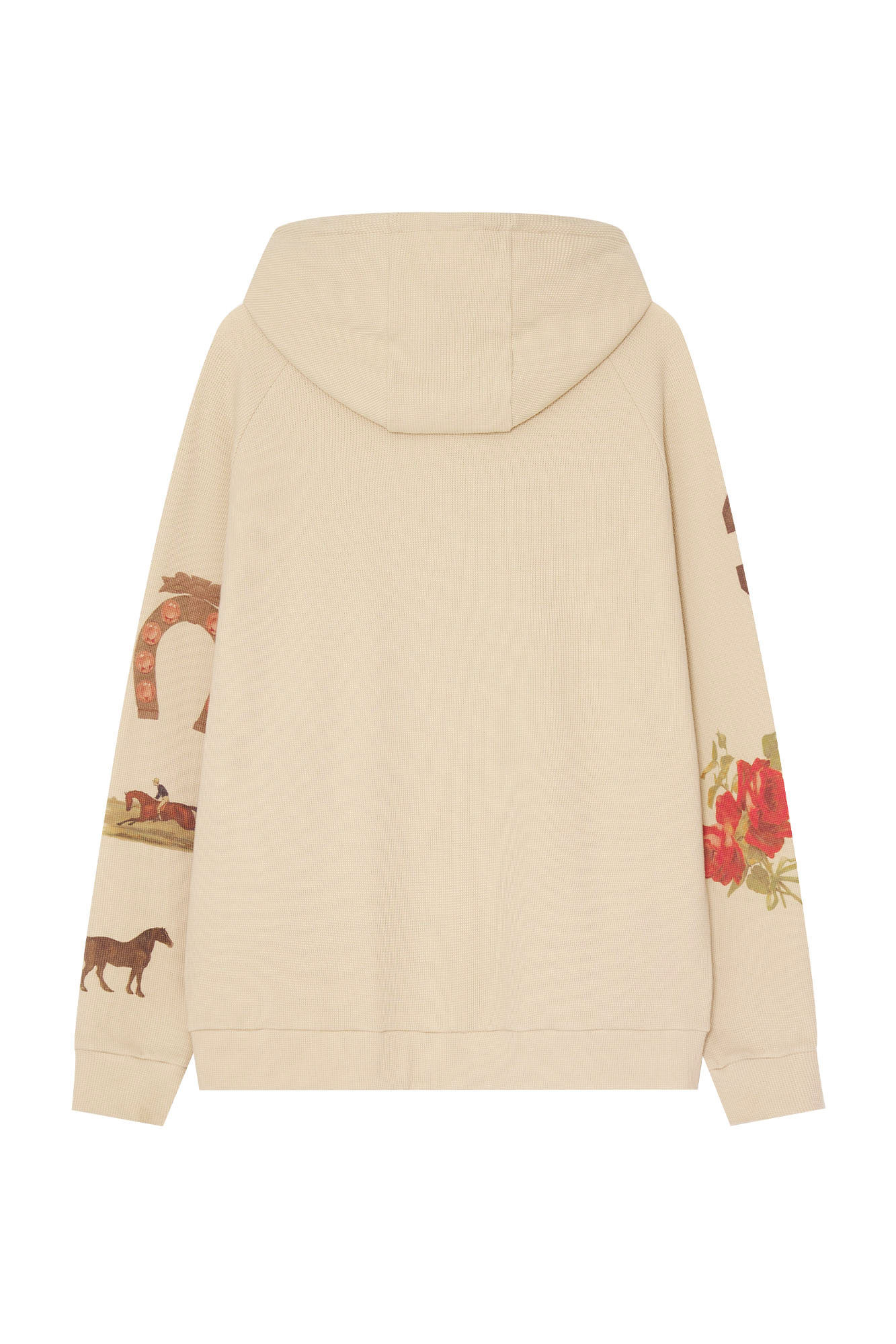 WESTERN WAFFLE ZIP-UP HOODIE BEIGE [NAYEON WEARS]