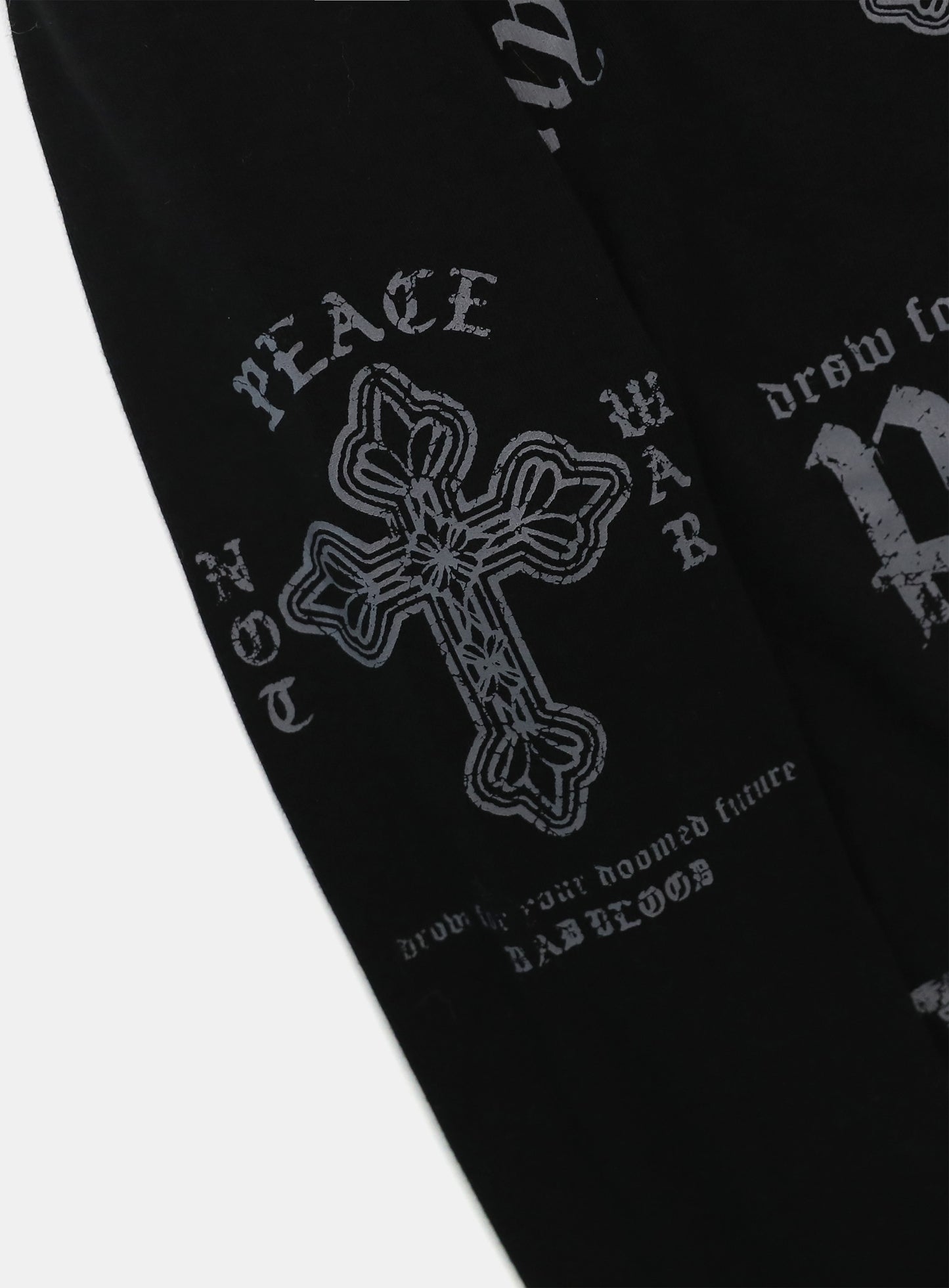 Peace Not War Slim Cutout Hoodie - Black