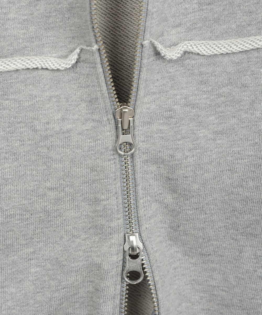 YOUHEE RIBBON HOOD ZIP-UP MELANGE GREY [JOY WEARS]