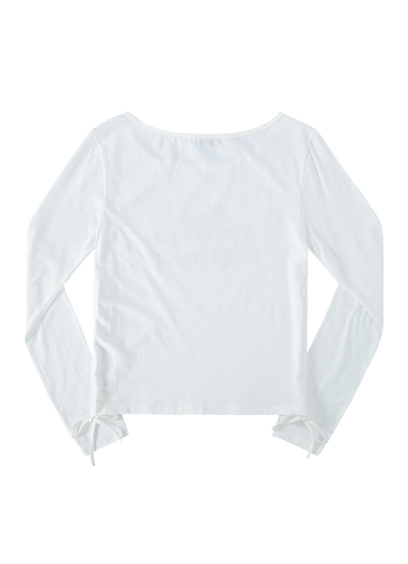 ASON BLACHE SHIRRING TEE WHITE