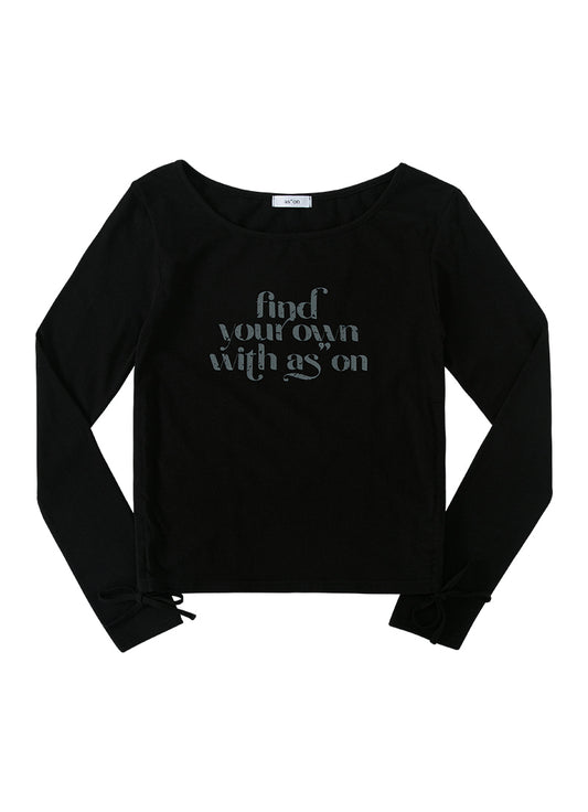 ASON BLACHE SHIRRING TEE BLACK